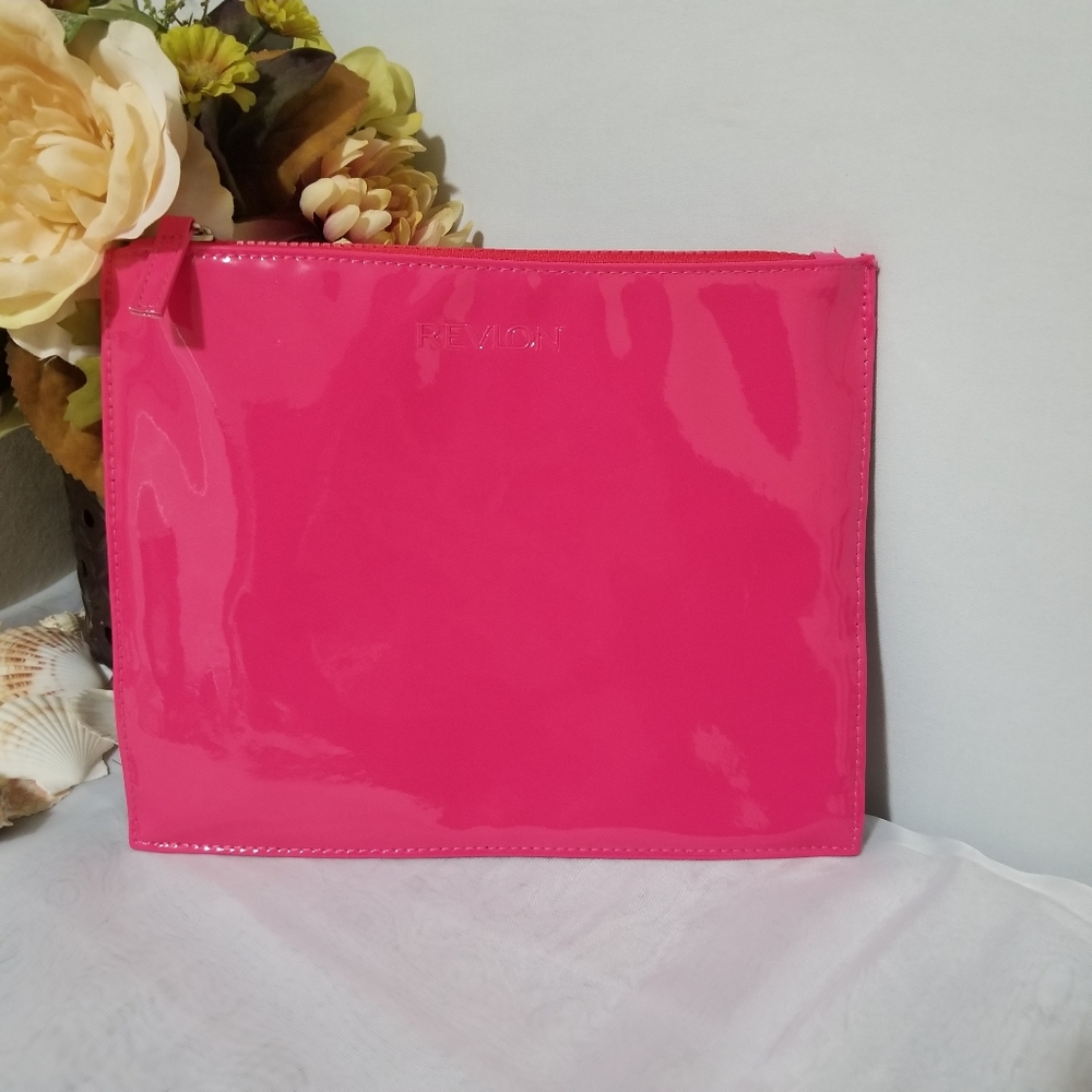 Hot Pink Revlon makeup bag / cosmetic bag